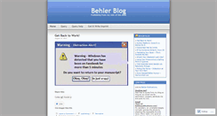 Desktop Screenshot of behlerblog.com
